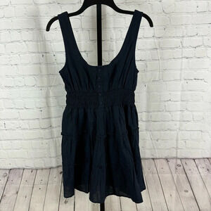 Urban Outfitters Heather Tiered Ruffle Mini Dress Navy Size Medium